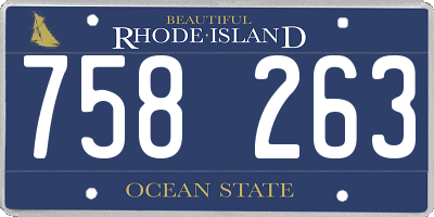RI license plate 758263