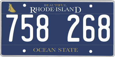 RI license plate 758268