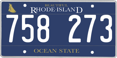 RI license plate 758273