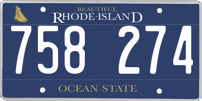 RI license plate 758274