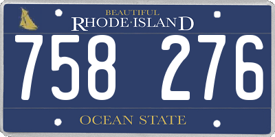 RI license plate 758276