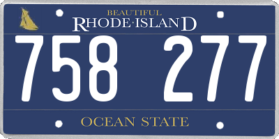 RI license plate 758277