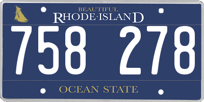 RI license plate 758278