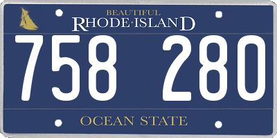 RI license plate 758280