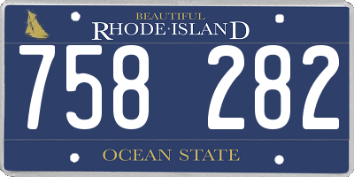 RI license plate 758282