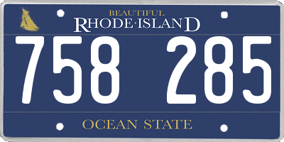 RI license plate 758285