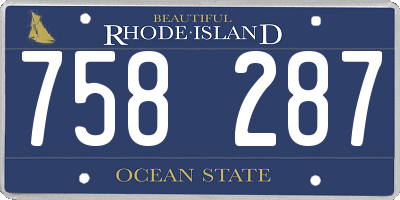RI license plate 758287
