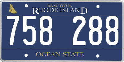 RI license plate 758288
