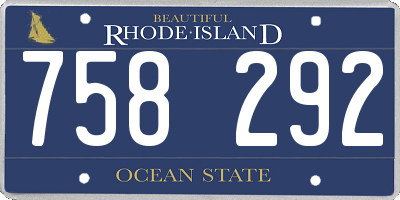 RI license plate 758292
