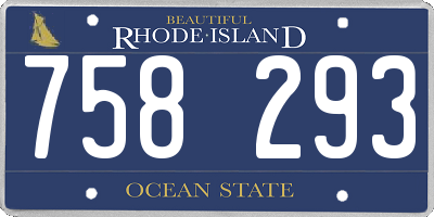 RI license plate 758293