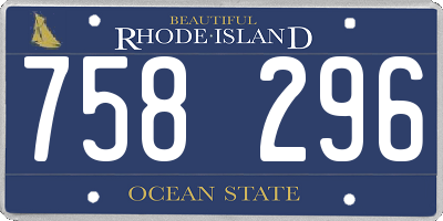 RI license plate 758296