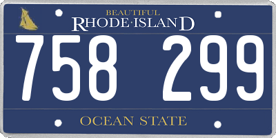 RI license plate 758299