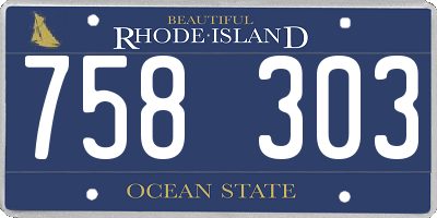 RI license plate 758303