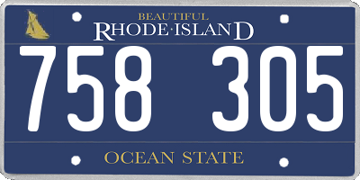 RI license plate 758305