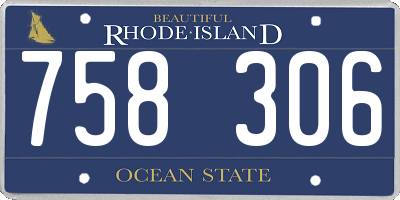RI license plate 758306
