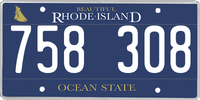 RI license plate 758308