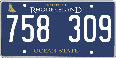 RI license plate 758309