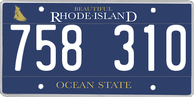 RI license plate 758310