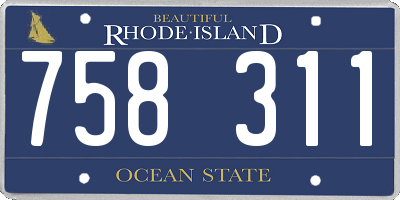 RI license plate 758311
