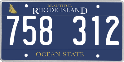 RI license plate 758312