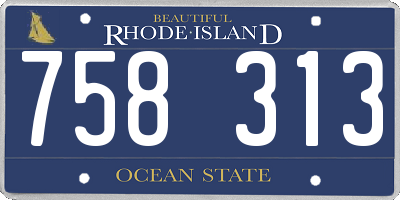 RI license plate 758313