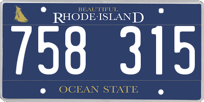 RI license plate 758315
