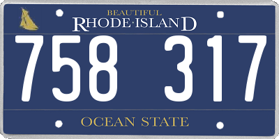 RI license plate 758317