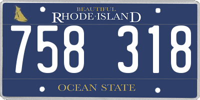 RI license plate 758318
