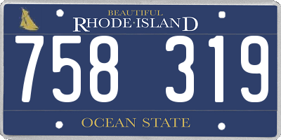 RI license plate 758319