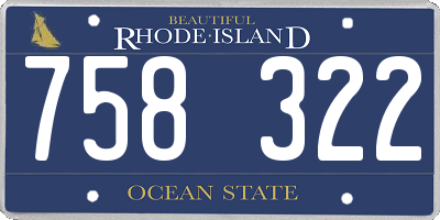 RI license plate 758322