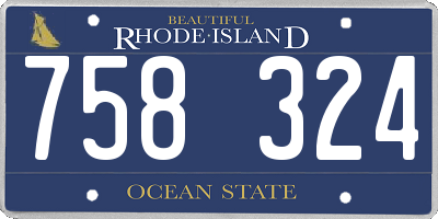 RI license plate 758324