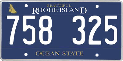 RI license plate 758325