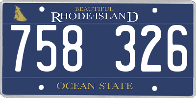 RI license plate 758326