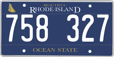 RI license plate 758327