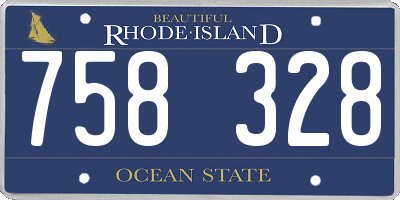 RI license plate 758328