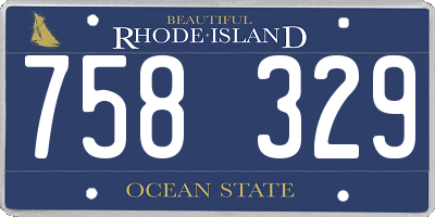 RI license plate 758329