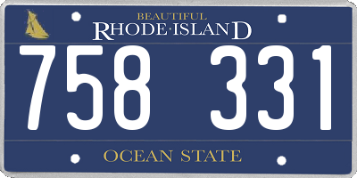 RI license plate 758331