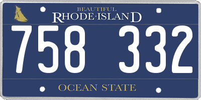 RI license plate 758332