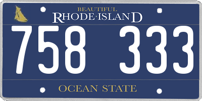 RI license plate 758333