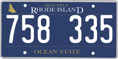 RI license plate 758335