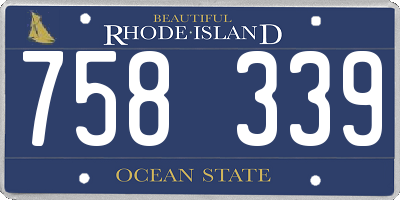 RI license plate 758339