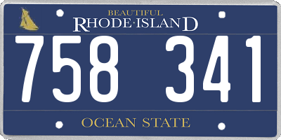 RI license plate 758341