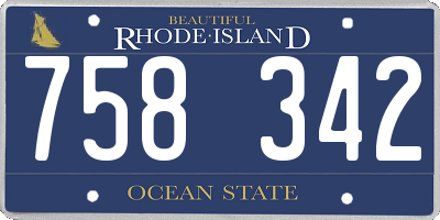 RI license plate 758342