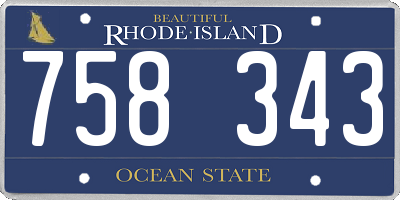RI license plate 758343