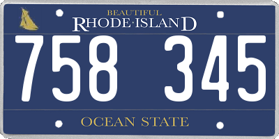 RI license plate 758345