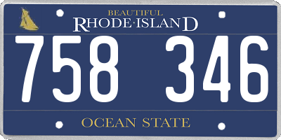 RI license plate 758346