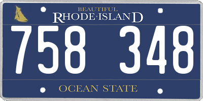 RI license plate 758348