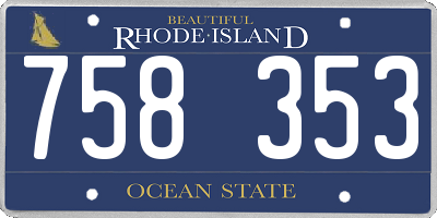 RI license plate 758353