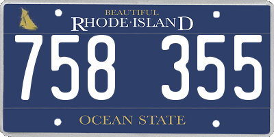 RI license plate 758355
