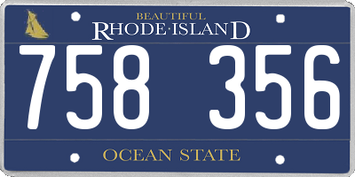 RI license plate 758356